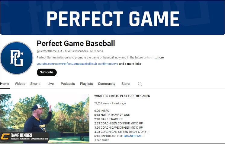 Perfect Game Baseball