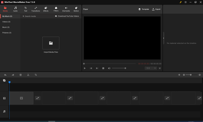 the interface of MiniTool MovieMaker