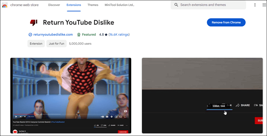 Return YouTube Dislike