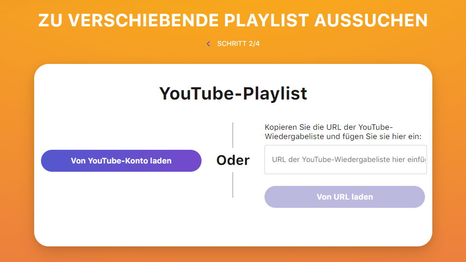 YouTube-Wiedergabelisten-URL einfügen