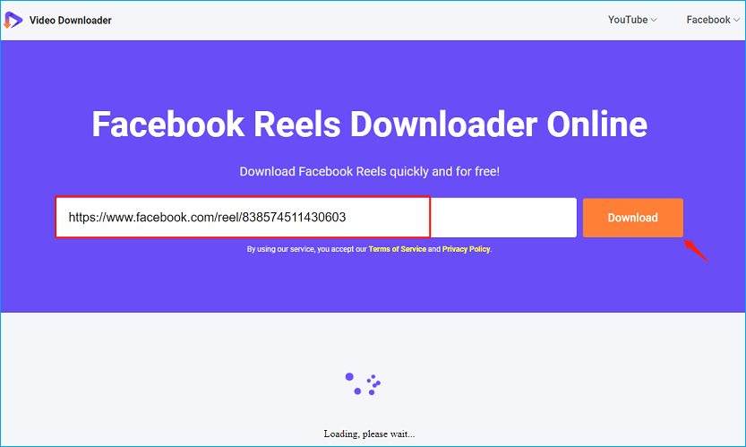 paste the URL and click Download