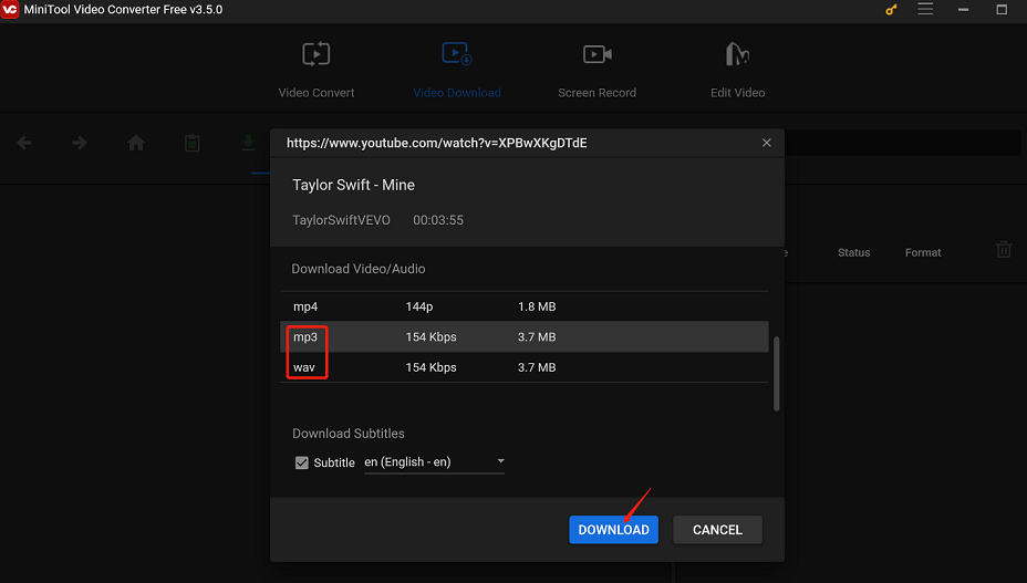 choose an output format