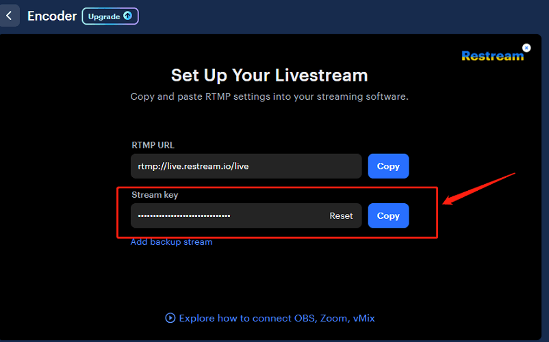 copy Stream key