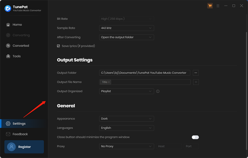 customize output parameters