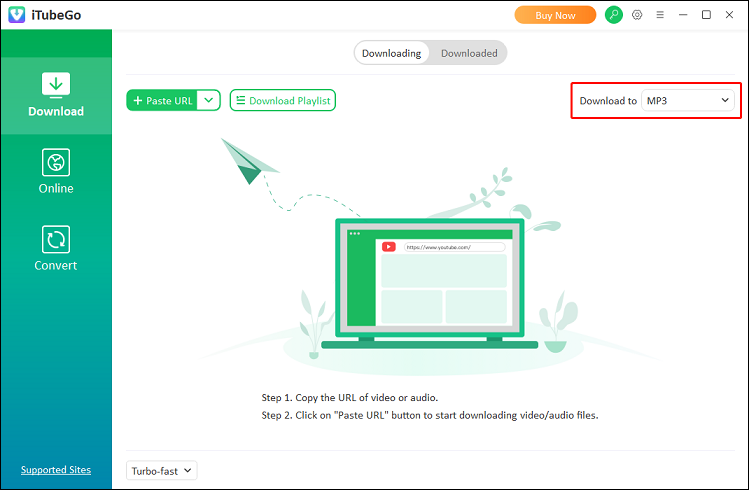 select the output format