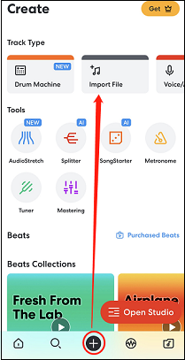 import YouTube music to BandLab on iPhone