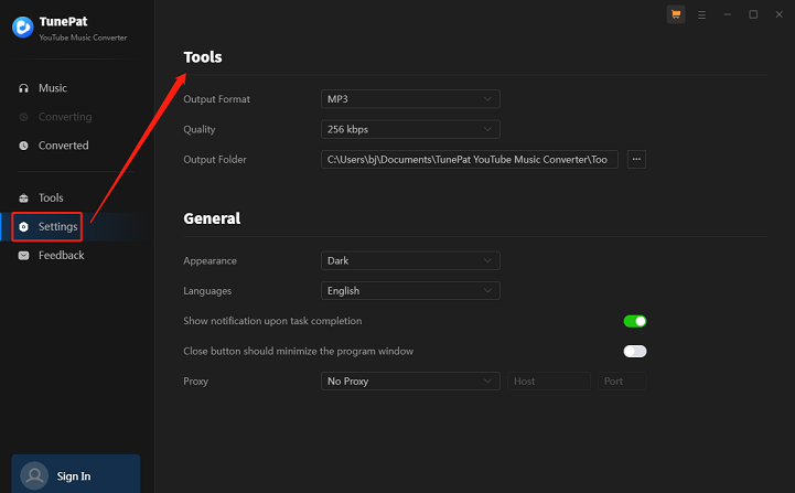 customize the Settings