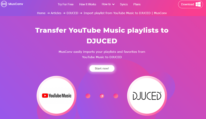 YouTube Music to DJUCED with MusConv