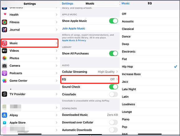 change equalizer on iPhone