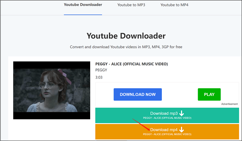 click Download mp4