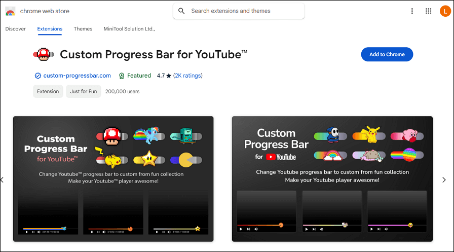 Custom Progress Bar for YouTube™