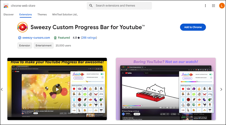 Sweezy Custom Progress Bar for YouTube™