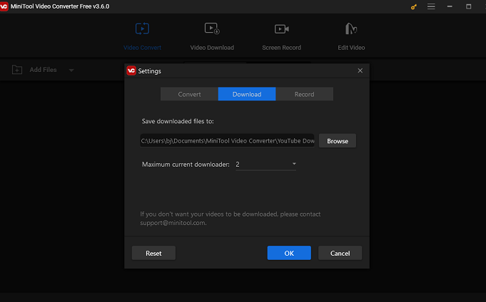 customize YouTube downloading settings