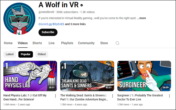 A Wolf in VR