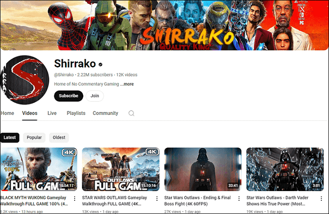 the Shirrako channel