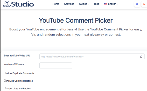 SEOStudio’s YouTube Comment Picker