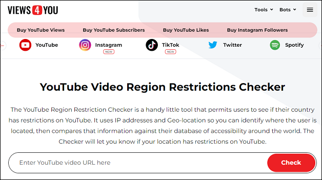 Free Online YouTube Region Restriction Checker Tool