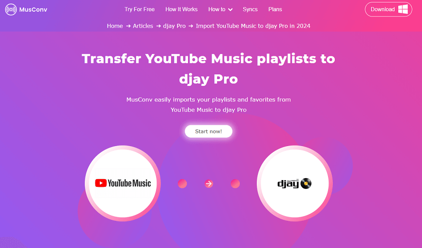 Transfer YouTube Music playlist to djay Pro with MusConv