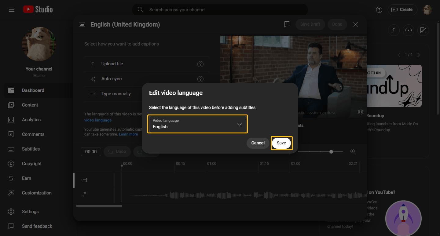 Choose a Video Language