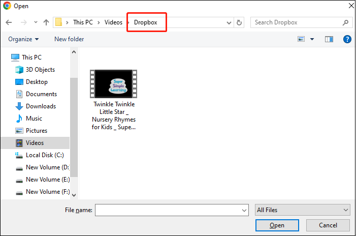 upload Dropbox file to YouTube