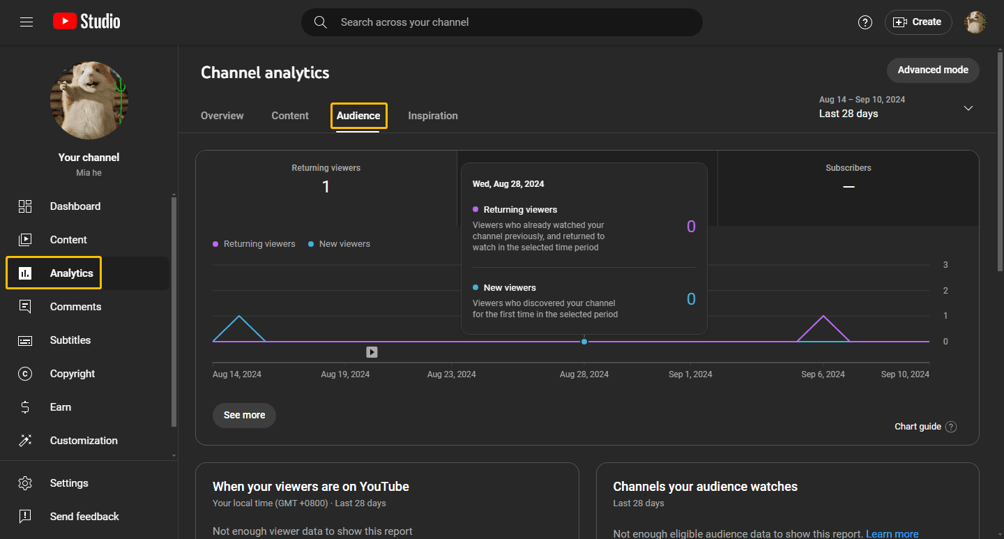 Find the Audience Tab