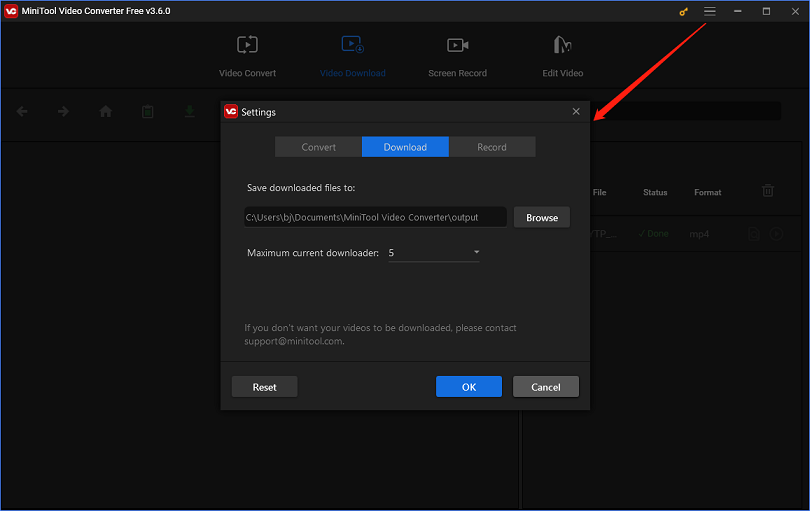 customize pre-download settings