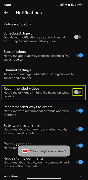 Turn off the Recommended Videos