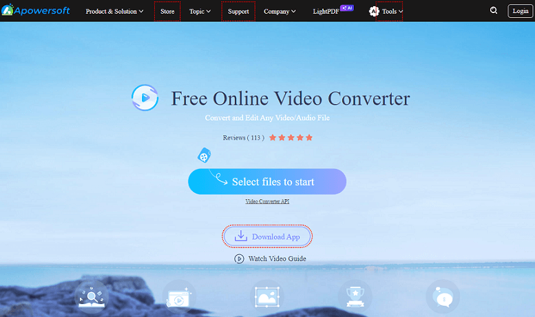 the interface of Apowersoft Free Video to MP3