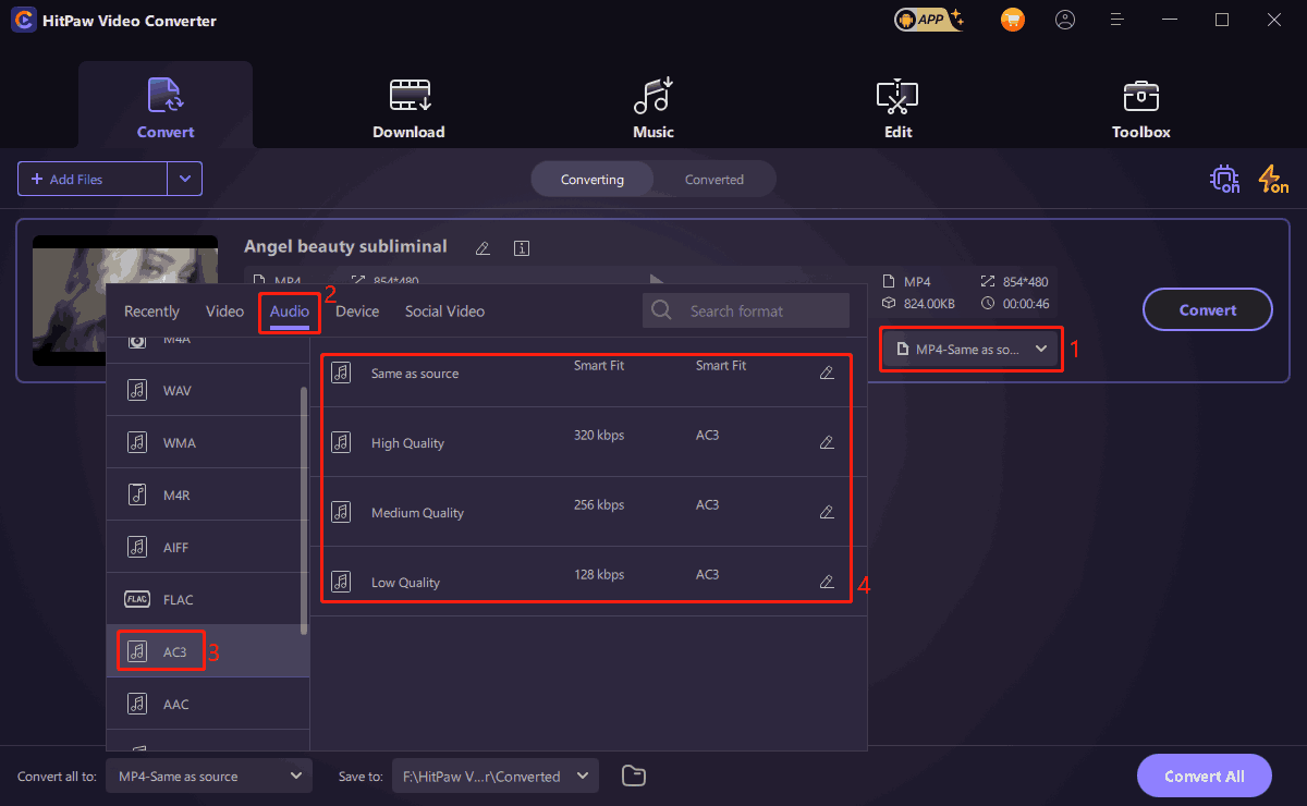 Set the output format