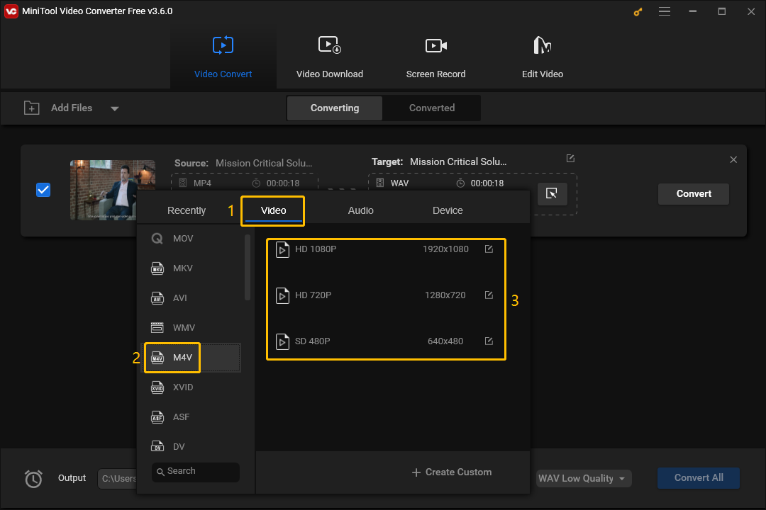 Choose M4V Format