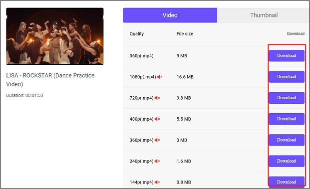 choose video quality