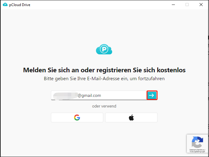 Geben Sie Ihre Google-E-Mail-Adresse ein