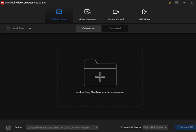 the main interface of MiniTool Video Converter