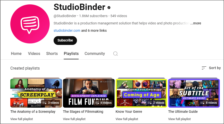 Subscribe to StudioBinder to learn filmmaking on YouTube