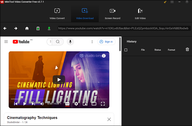 Download filmmaking videos for watching videos offline in MiniTool Video Converter