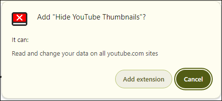 Choose Add extension from the pop-up