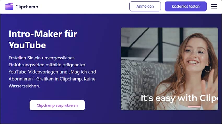 Intro-Maker von Clipchamp