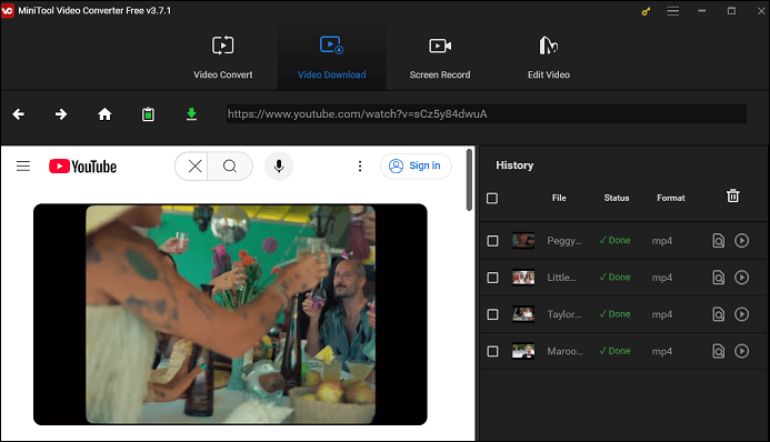 Download YouTube videos in MiniTool Video Converter