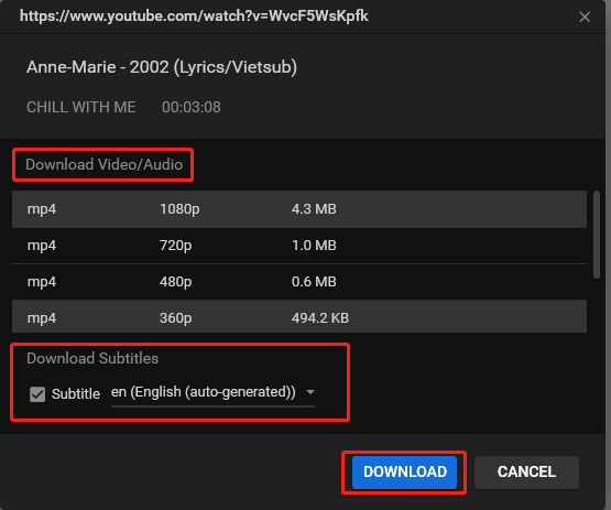 Click on the Download button to download the YouTube video and transcript in MiniTool Video Converter