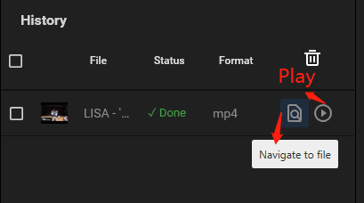 Click on Navigate to file to find file position and click Play to watch the video in MiniTool Video Converter
