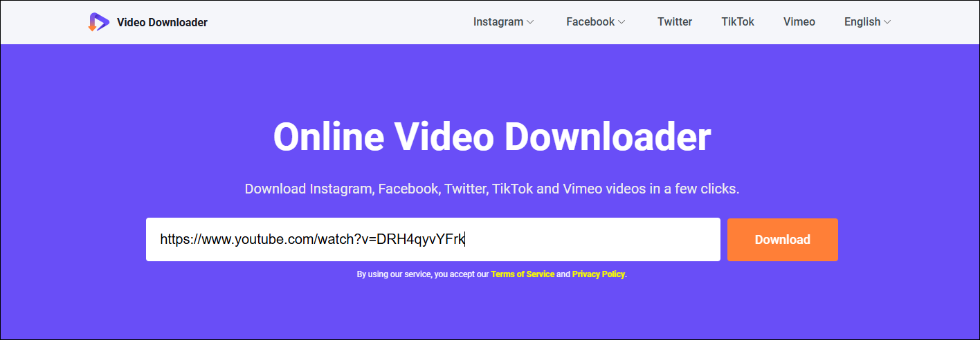 Navigate to Online Video Downloader and paste the video link in the box