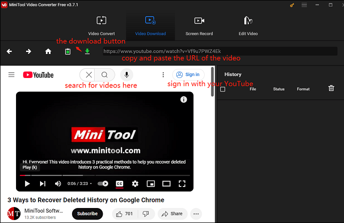 Interfaz del software MiniTool Video Converter