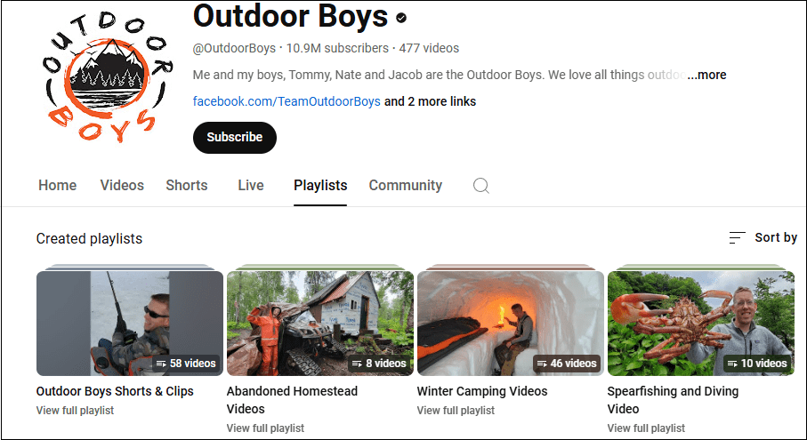 Learning camping on Outdoor Boys’ YouTube channel