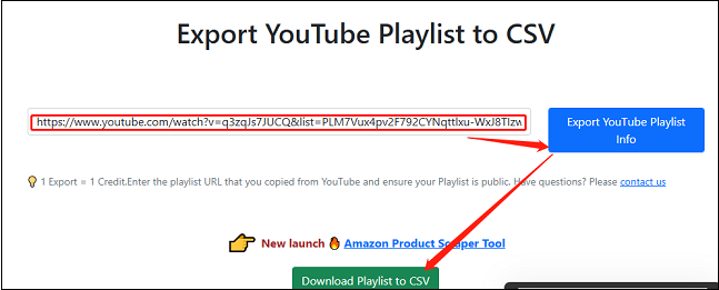 Download YouTube playlist to CSV with MyFreshTools