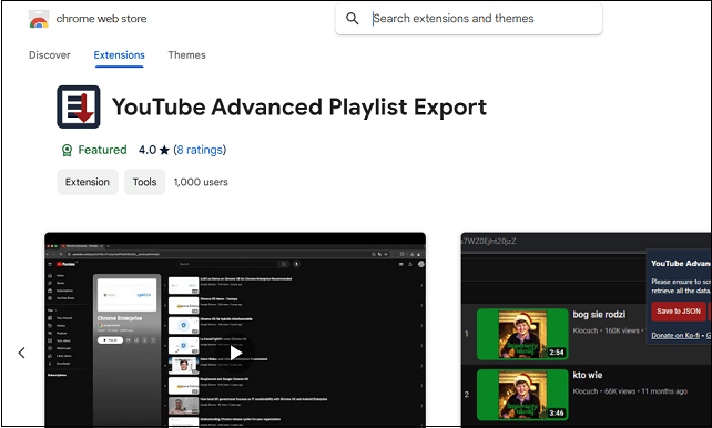 Using YouTube Advanced Playlist Export to export YouTube playlist