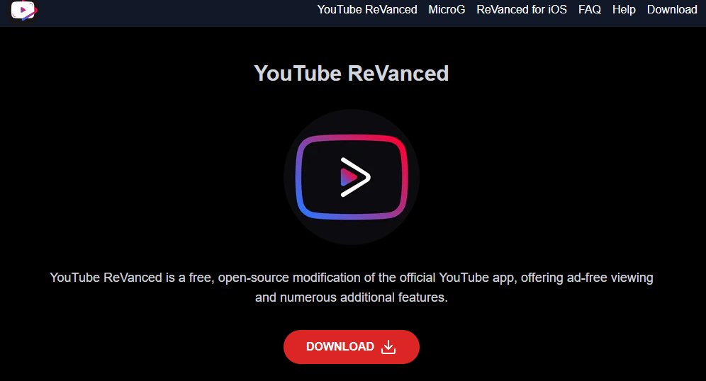 Go to the official website to download YouTube Revanced