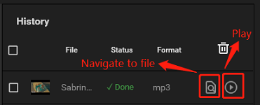 Click the Play icon or the Navigate to file icon in MiniTool Video Converter