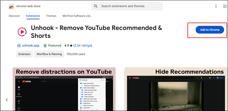 Click on Add to Chrome to add the extension on your computer