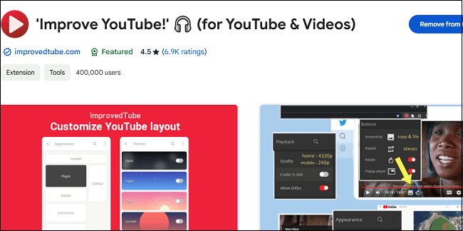 Remove YouTube end cards with Improve YouTube!