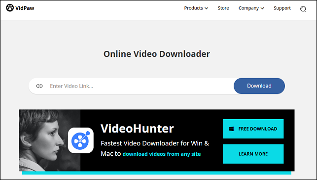 Vidpaw’s interface to download videos